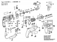 Bosch 0 603 167 042 CSB 500-2 Percussion Drill 240 V / GB Spare Parts CSB500-2